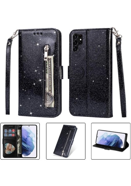 Samsung Galaxy S23 Için Fermuar Cep Durumda Ultra Bilek Kayışı Manyetik Pu (Yurt Dışından)