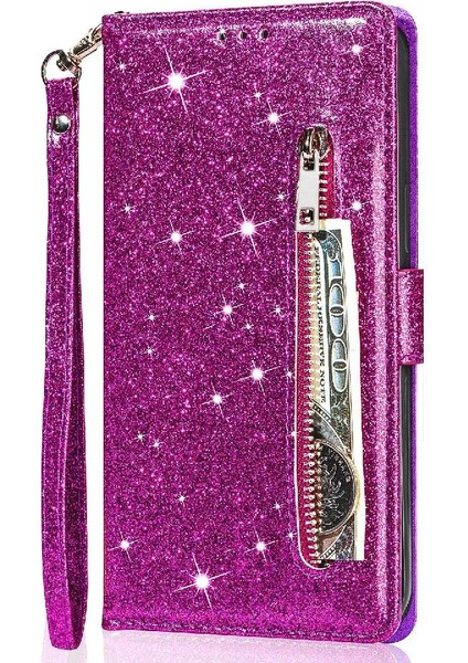 Samsung Galaxy S23 Glitter Cüzdan Kılıf Bilek Kayışı Için Fermuarlı Cebi Durumda (Yurt Dışından) indirimleri