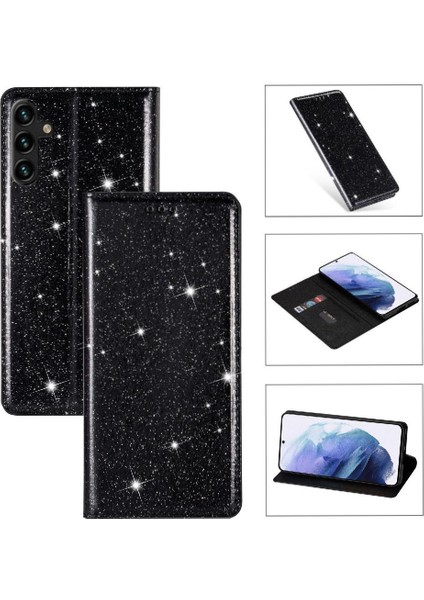 Samsung Galaxy A05S Için Glitter Flip Case Pu Deri Flip Case Cüzdan (Yurt Dışından)