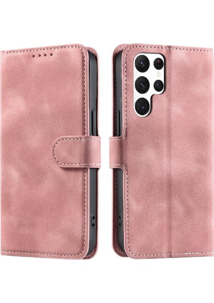 Samsung Galaxy S24 Ultra Cüzdan Kart Yuvaları Için Flip Case Bilek Kayışı Pu (Yurt Dışından)
