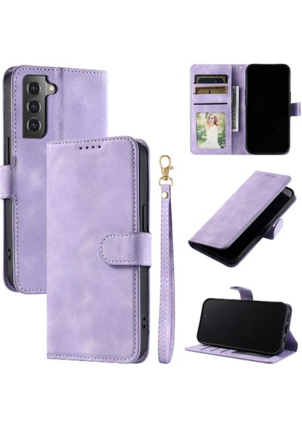 Samsung Galaxy S21 Kickstand Manyetik Cüzdan Kart Yuvaları Pu Için Flip Case (Yurt Dışından)