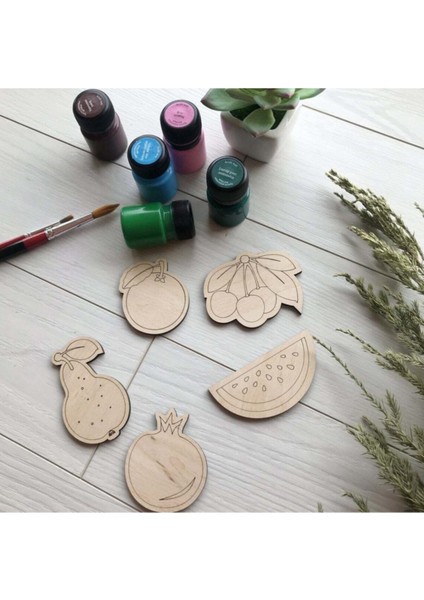 Montessori Boyanabilir Meyveler Puzzle Doğal Ahşap fırsatları