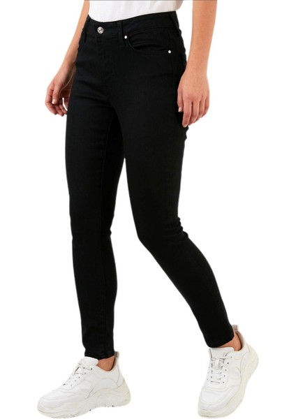 Kadın Siyah Likralı Dar Paça Kot Pantolon T-399 BGL-ST03123