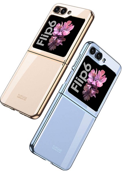 Galaxy Z Flip 6 Kılıf Zore Full Camlı Kıpta Kapak-Şeffaf
