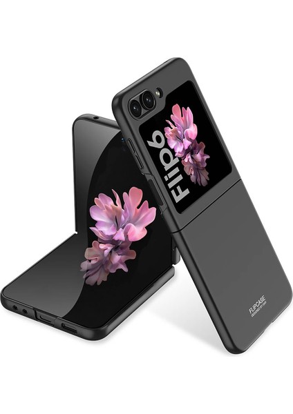 Galaxy Z Flip 6 Kılıf Zore Sert Kıpta Kapak-Siyah