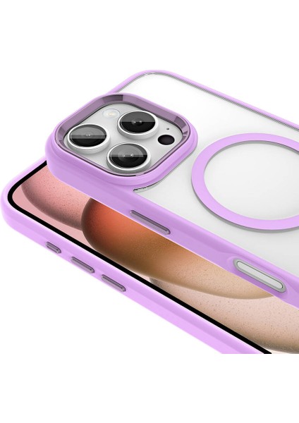 Apple iPhone 16 Pro Max Kılıf Wireless Şarj Özellikli Zore Krom Magsafe Silikon Kapak-Rose Gold fırsatları