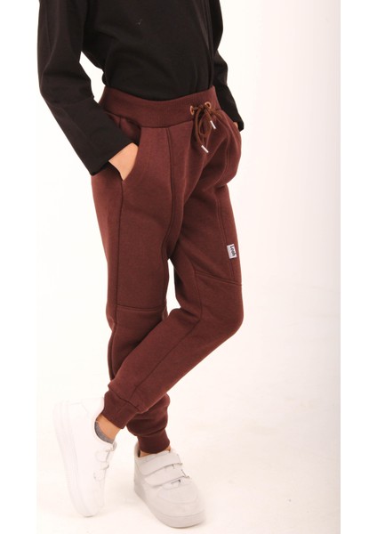 Kalın Jogger Cepli Unisex Çocuk Eşofman Altı Kahverengi fiyatları