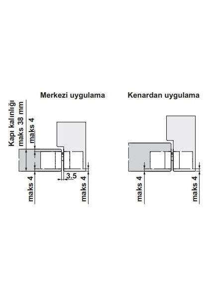 Cdh 120S Gizli Menteşe Paslanmaz Çelik Renkli 316,120KG