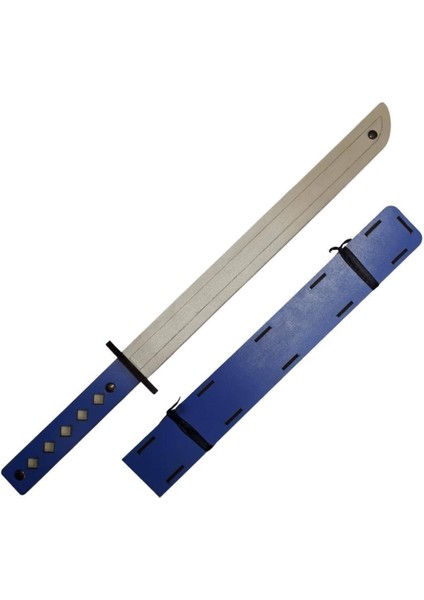 Ahşap Japon Samuray-Ninja Katana Kılıcı, Mavi