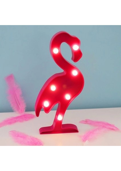 Pileli Store LED Işıklı Flamingo Gece Lambası