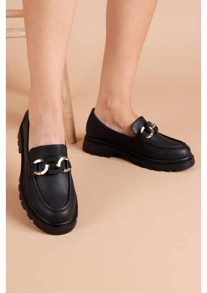 Ordenas Siyah Kadın Loafer Ayakkabı