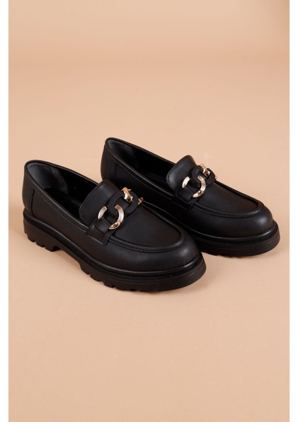 Ordenas Siyah Kadın Loafer Ayakkabı