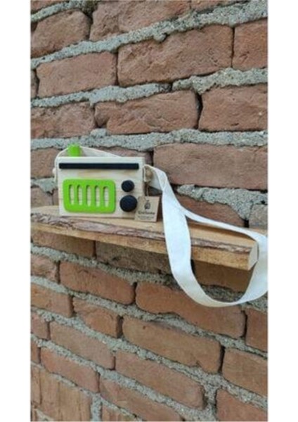 Retro Dekoratif Radyo, Doğal Ahşap Askılı Çocuk Oyuncağı, Kız-Erkek Nostalji Oyuncağı-Fıstık Yeşil fırsatları