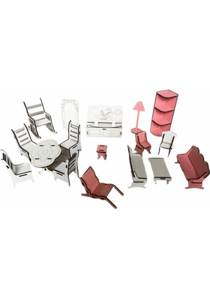 Ahşap 27 Parça Oyuncak Seti Pembe fırsatları