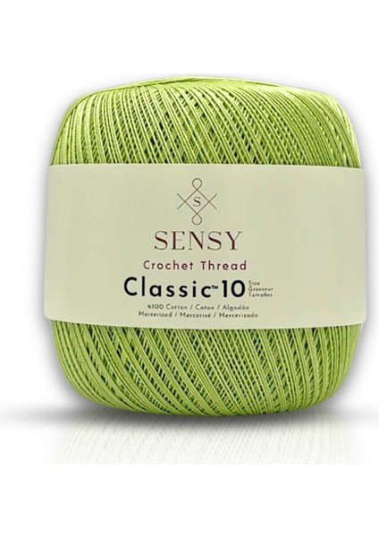 Classic 10 Tığ İpi 100% Merserize Pamuk Örgü İpi, Dantel İpi, Giza Mısır Pamuğu Dantel İpliği