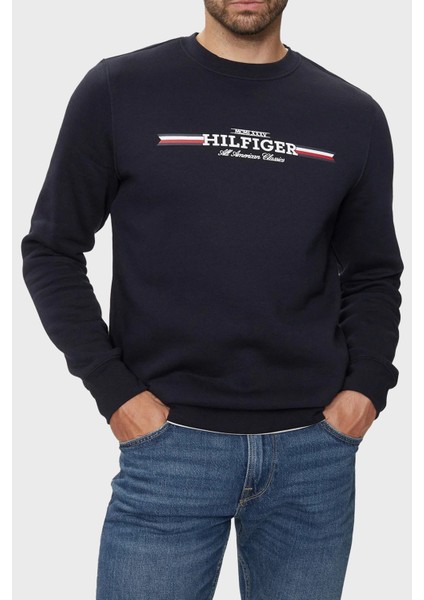 Tommy Hilfiger Pamuklu Regular Fit Bisiklet Yaka Sweat Erkek Sweat Mw0mw35530 Dw5