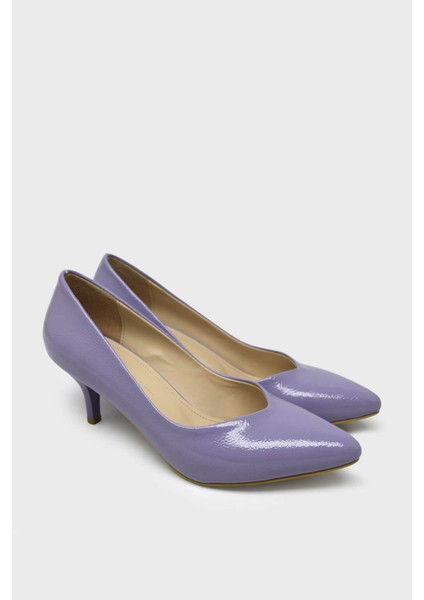 EST096 Mor Kırışık Kadın Kısa Ince Retro Topuk Stiletto fiyatları