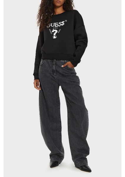Sarah Cn Pamuklu Regular Fit Payetli Sweat V4bq11kchx0 Bayan Sweat V4bq11 Kchx0 Jblk