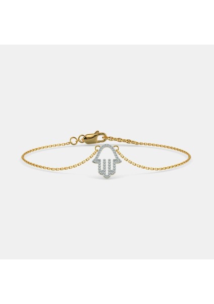 14 Ayar Altın Zirkon Taşlı Fatma Eli Bileklik 113878