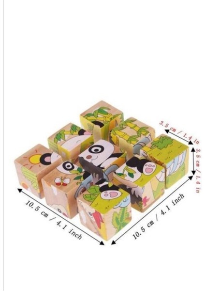 Ahşap 9 Parça Küp Puzzle