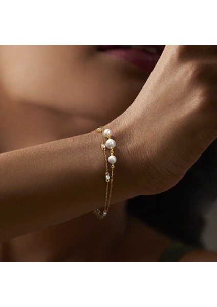 14 Ayar Altın Pırlanta ve Doğal Inciler Bileklik 113866 modelleri