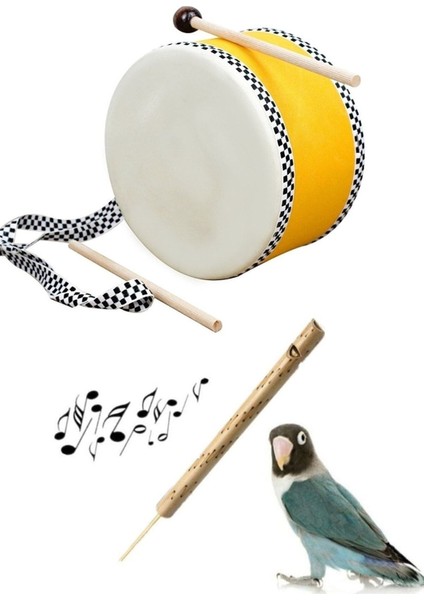 Askılı Deri Çocuk Davulu, Bateri Trampet Vurmalı Orff Aleti