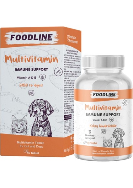 Multivitamin 75 Tablet | Kedi ve Köpekler Için Immun Sistem Destekleyici