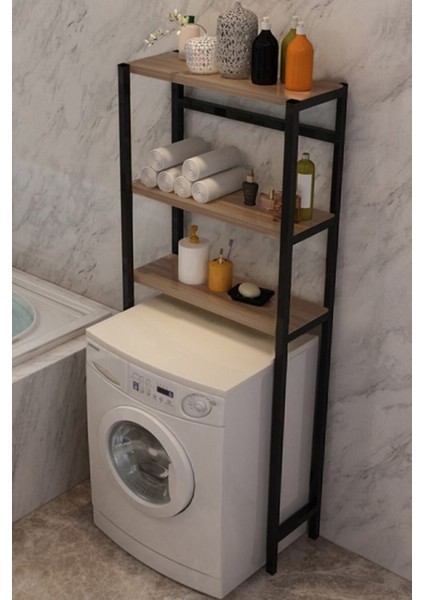 Tekno Trust Açık Raflı Çamaşır Makinesi Üstü Düzenleyici Raf Banyo Dolabı Rafı Makina Üstü Dolap Raf Ceviz Kapa fiyatları