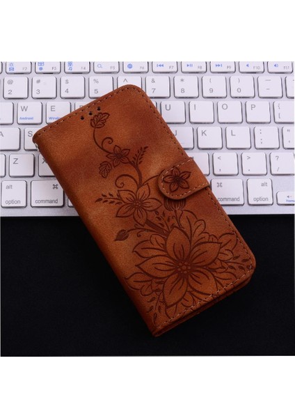 Tecno Spark G0 2024 Manyetik Kabartmalı Zambak Kart Tutucu Için Flip Case (Yurt Dışından)