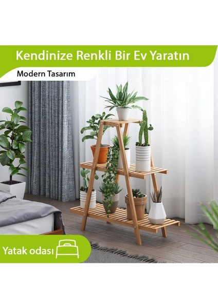 100 cm Ahşap Çiçeklik Ahşap Saksılık Çiçek Standı Ahşap Kahverengi