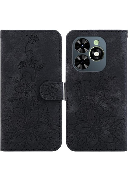 Tecno Spark G0 2024 Manyetik Kabartmalı Zambak Kart Tutucu Için Flip Case (Yurt Dışından)