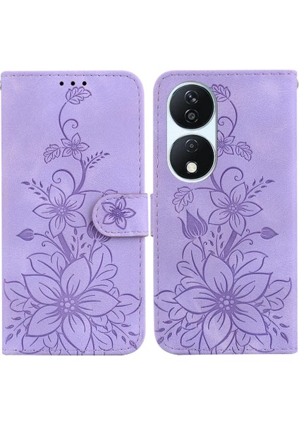 Onur X7B Için Flip Case Kickstand Kabartmalı Zambak Manyetik Cüzdan Kart Tutucu (Yurt Dışından) indirimleri