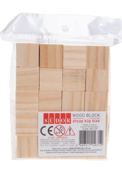 Südor Ahşap Küp Bloklar 2 cm - 100 Adet