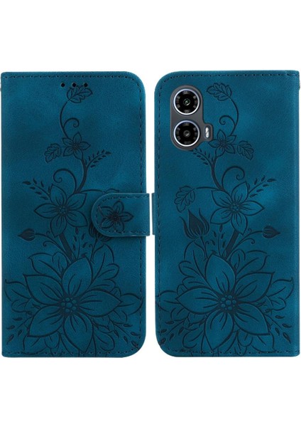 Motorola Moto G24 Kickstand Cüzdan Kabartmalı Zambak Manyetik Için Flip Case (Yurt Dışından) fırsatları
