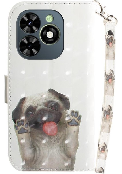 Tecno Spark 20C Cüzdan Kart Yuvaları Kordon Için 3D Boyalı Koruyucu Kılıf (Yurt Dışından)