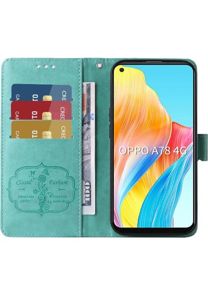 Oppo A78 4g Deri Kart Yuvaları Flip Çiçek Için Flip Case (Yurt Dışından) indirimleri