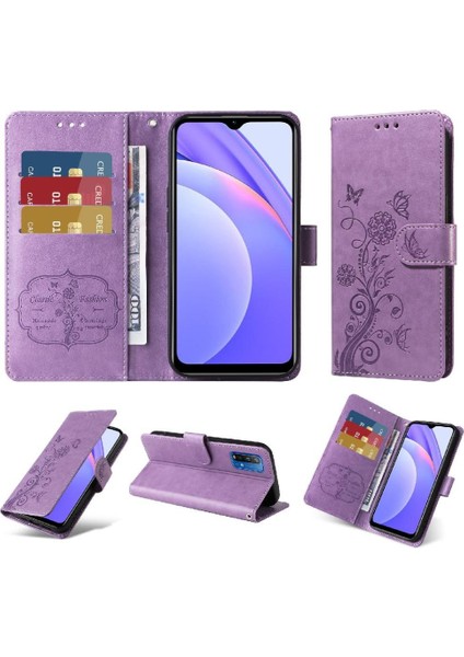Xiaomi Redmi Not 9 Için Flip Case 4g Deri Kart Yuvaları Flip Çiçek (Yurt Dışından)