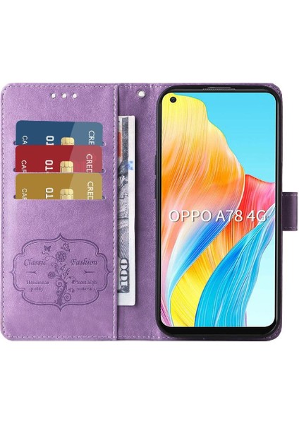 Oppo A78 4g Deri Kart Yuvaları Flip Çiçek Için Flip Case (Yurt Dışından) indirimleri