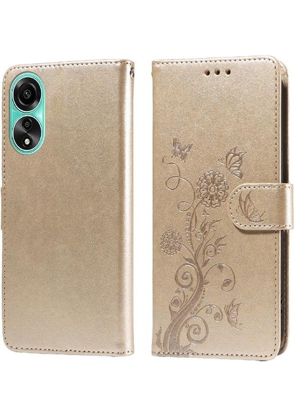 Oppo A78 4g Deri Kart Yuvaları Flip Çiçek Için Flip Case (Yurt Dışından) modelleri