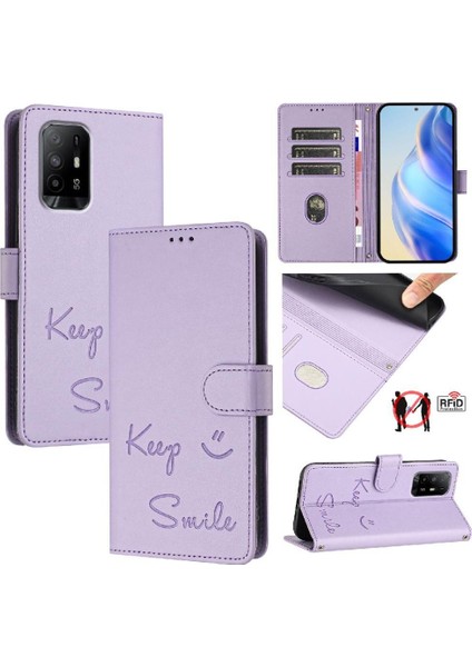 Oppo A95 4G/A95 4g Rfıd Engelleme Kapak Kapak Kart Tutucu Cüzdan Pu (Yurt Dışından)