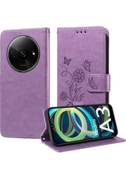 Xiaomi Redmi A3 Için Flip Case 4g Çiçek Çevirme Deri Cardyuvaları (Yurt Dışından) modelleri
