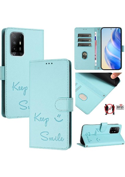 Oppo A95 4G/A95 4g Rfıd Engelleme Kapak Kapak Kart Tutucu Cüzdan Pu (Yurt Dışından)