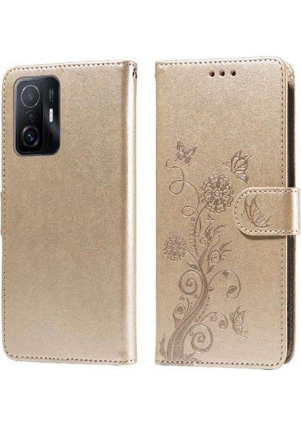 Xiaomi 11T/11T Pro Çiçek Flip Deri Kart Yuvaları Için Flip Case (Yurt Dışından)