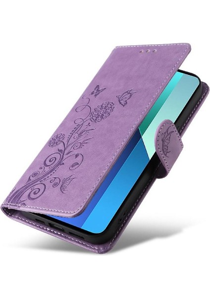 Xiaomi Redmi Not 13 Için Flip Case 4g Cardyuvaları Flip Deri Çiçek (Yurt Dışından)