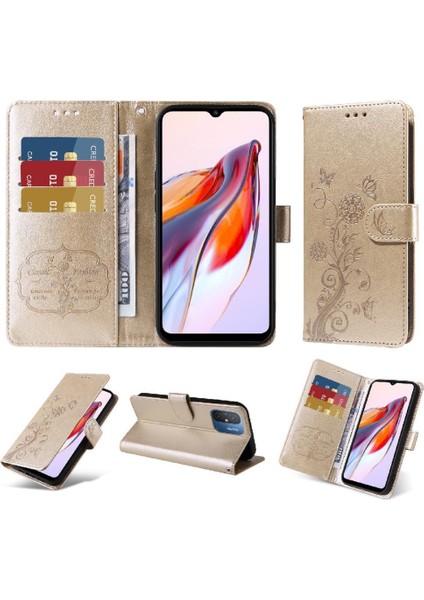 Xiaomi Redmi 11A Için Flip Case 4g Flip Deri Kart Yuvaları Çiçek (Yurt Dışından)