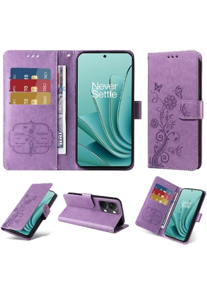 Oneplus Nord 3 Deri Kart Yuvaları Flip Çiçek Için Flip Case (Yurt Dışından)