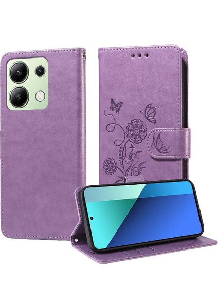 Xiaomi Redmi Not 13 Için Flip Case 4g Cardyuvaları Flip Deri Çiçek (Yurt Dışından)