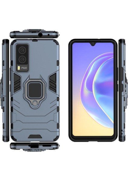 Vivo V21E 5g Askeri Sınıf Koruma Için Halka Araç Montaj Kickstand Durumda (Yurt Dışından)