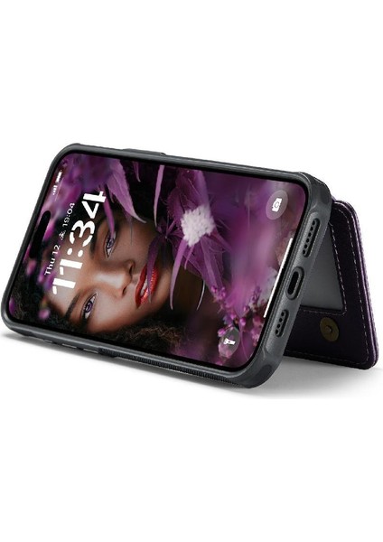 IPhone 16 Için Kılıf Rfıd Engelleme Standı Fonksiyonu Manyetik 2 In 1 Cüzdan (Yurt Dışından) modelleri