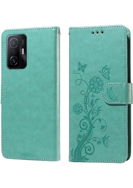 Xiaomi 11T/11T Pro Çiçek Flip Deri Kart Yuvaları Için Flip Case (Yurt Dışından)